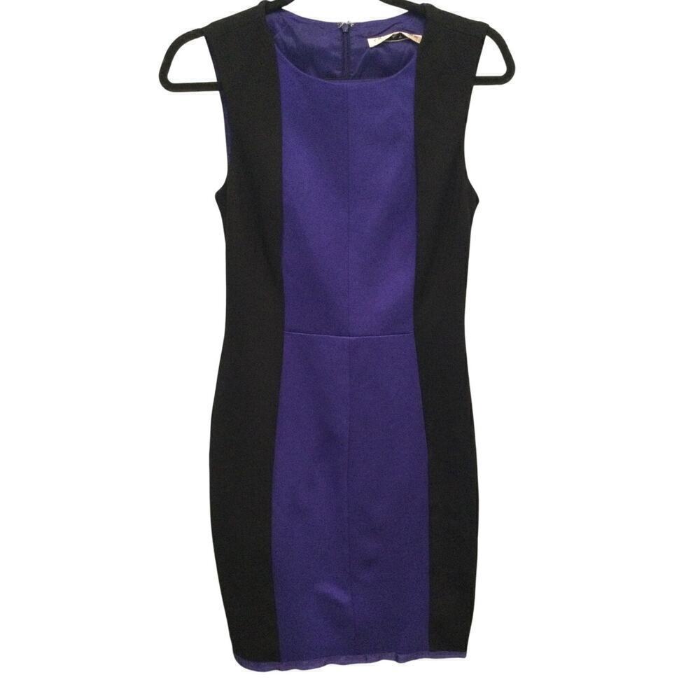Trina Turk Womens Sheath Dress XS Slimming Lines Black Blue Corporate Cocktail